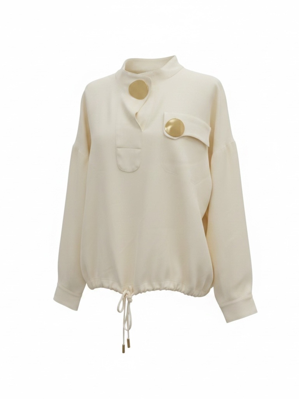 Opening Ceremony Cream Collared Top with Branded Tag